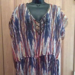 Forever 21 + Size V-Neck Sheer Tunic EUC!